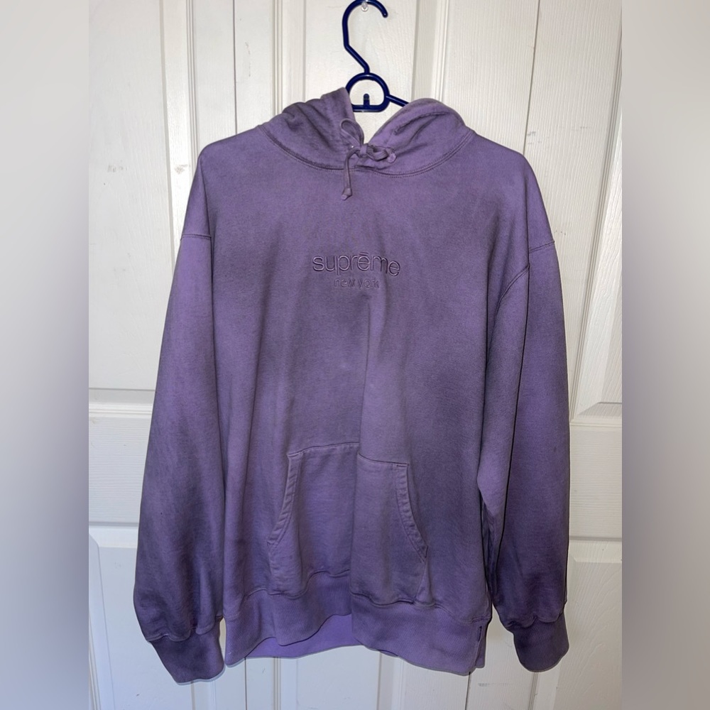 Supreme acid wash hoodie in purple